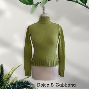 Dolce & Gabbana Green Chunky Knit Sweater S